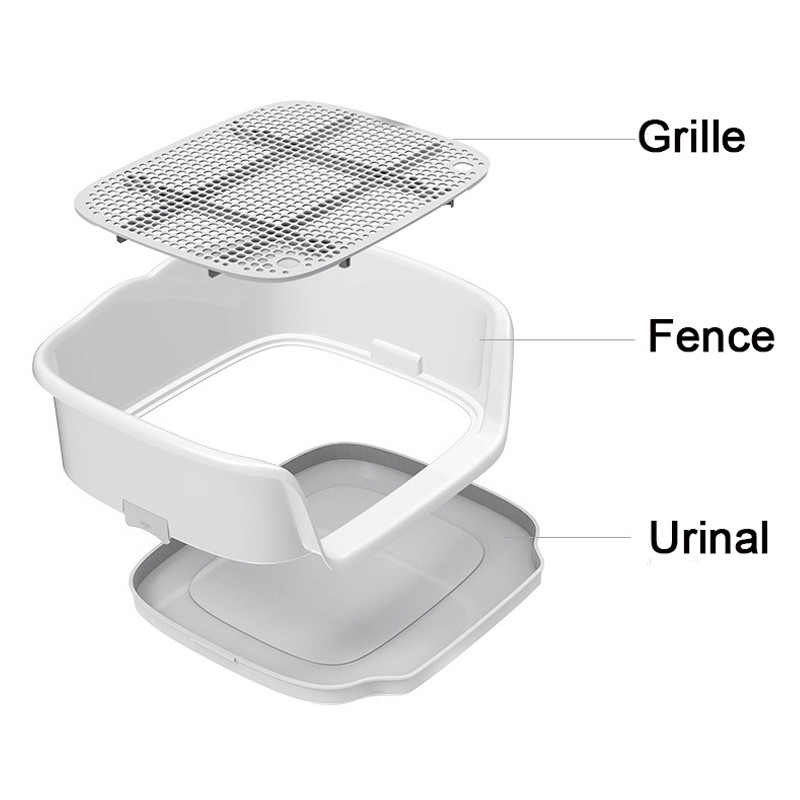 Prijenosni Teach mačji zahod za pse, plastični dvoslojni podložak za pse, obuka za mačje štene, zahod za mokrenje za male pse, zahod za kućne ljubimce koji se samočisti