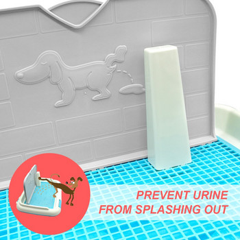 Φορητή εσωτερική τουαλέτα κατοικίδιων για σκύλους Wc για σκύλους Δίσκος τουαλέτας σκύλου Εκπαίδευση γιογιό Εύκολο στο καθάρισμα Τοίχος προσομοίωσης, χωρίς σκίσιμο μαξιλάρι για κουτάβι