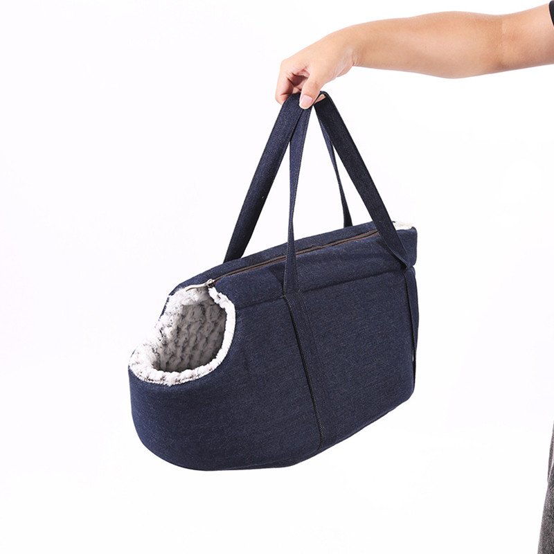 CAWAYI AUDZĒTAVA Silta mājdzīvnieku pārnēsāšanas soma Džinsu pārnēsāšanas soma Mugursoma Rokassoma Ceļojumu soma mazam kaķa sunim Plīša kucēnu gultas mājdzīvnieku piederumi