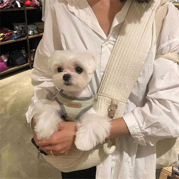 Куче за носене на открито Дамска чанта за пътуване Модна платнена чанта през рамо Прашки Пътна чанта за домашни любимци Малко куче Котка Мопс Стоки за домашни любимци