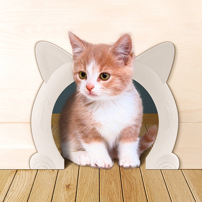 Θυρίδα ασφαλείας για κατοικίδια Στρογγυλή Ασφάλεια ABS Εσωτερική εξωτερική πόρτα για αξεσουάρ πόρτας γάτας Προμήθειες γάτας Cute Dog Door