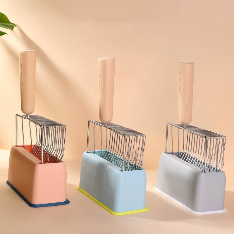 Set lopata za pijesak za mačke Boje slatkiša, velika drvena drška za čišćenje mačjeg zahoda, lopatica za izmet, alati, pribor za čišćenje kućnih ljubimaca