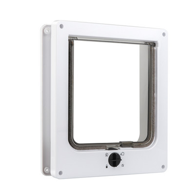 Pas Mačka Poklopna vrata s 4 smjera sigurnosne brave Kontrola ulaza Izlaz Mačić Štene Mali ljubimac ABS plastična vrata Vrata Oprema za kućne ljubimce