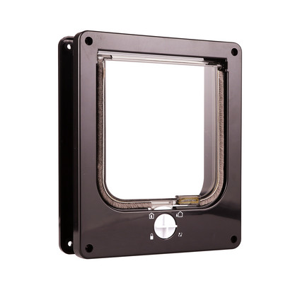 Pas Mačka Poklopna vrata s 4 smjera sigurnosne brave Kontrola ulaza Izlaz Mačić Štene Mali ljubimac ABS plastična vrata Vrata Oprema za kućne ljubimce