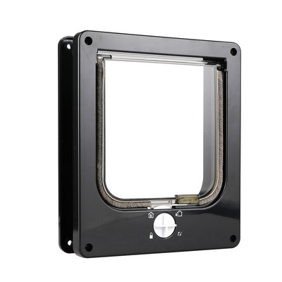 Pas Mačka Poklopna vrata s 4 smjera sigurnosne brave Kontrola ulaza Izlaz Mačić Štene Mali ljubimac ABS plastična vrata Vrata Oprema za kućne ljubimce