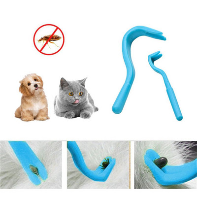 2PCS Pets Tick Removal Tool Dual Teeth Tick Twister Котки Кучета Почистващи принадлежности Акари Twist Hook Remover Hook Зоотовари