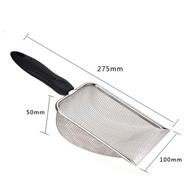 Lopatica za mačji pijesak Metalna lopatica od nehrđajućeg čelika Čistač otpadne izmet Kućni ljubimci Pesak za mačiće Lopata za pijesak Kućansko čišćenje kućnih ljubimaca