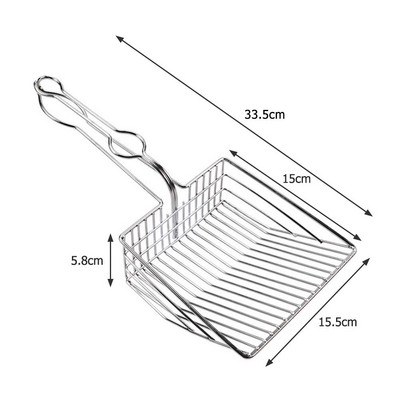 Lopatica za mačji pijesak Metalna lopatica od nehrđajućeg čelika Čistač otpadne izmet Kućni ljubimci Pesak za mačiće Lopata za pijesak Kućansko čišćenje kućnih ljubimaca