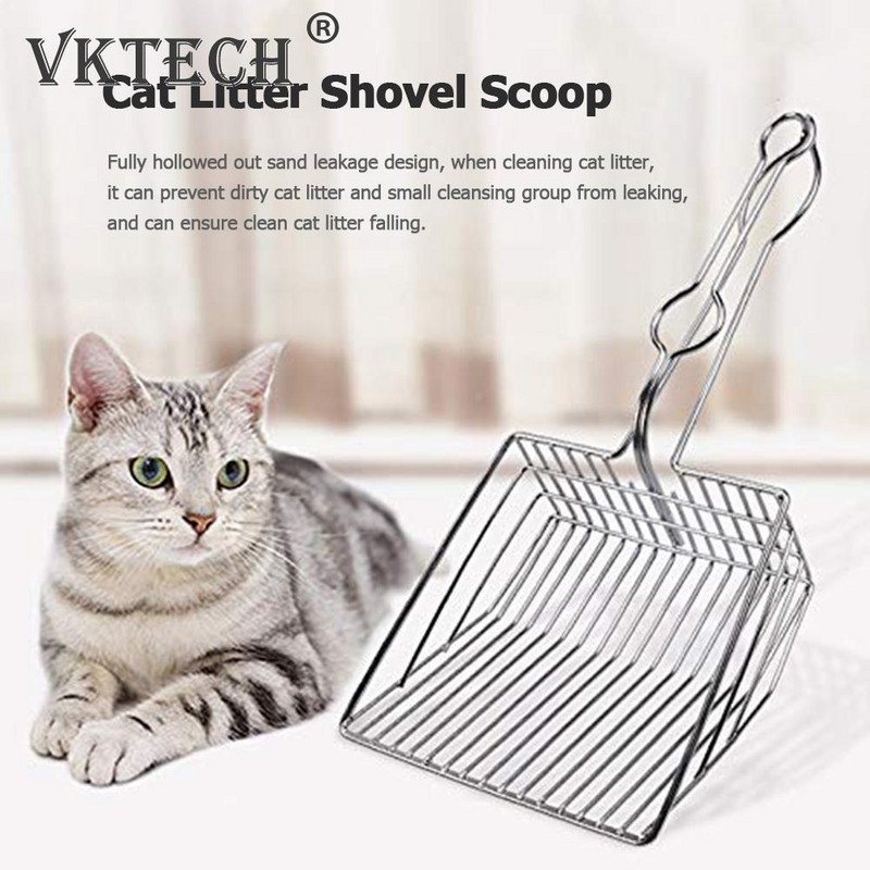 Lopatica za mačji pijesak Metalna lopatica od nehrđajućeg čelika Čistač otpadne izmet Kućni ljubimci Pesak za mačiće Lopata za pijesak Kućansko čišćenje kućnih ljubimaca
