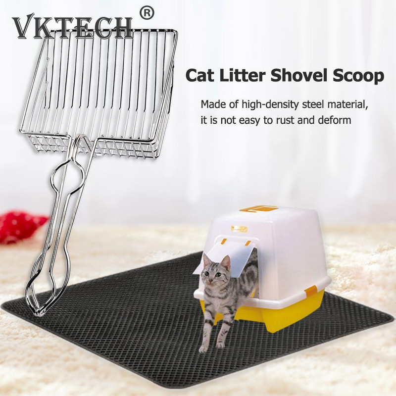 Lopatica za mačji pijesak Metalna lopatica od nehrđajućeg čelika Čistač otpadne izmet Kućni ljubimci Pesak za mačiće Lopata za pijesak Kućansko čišćenje kućnih ljubimaca