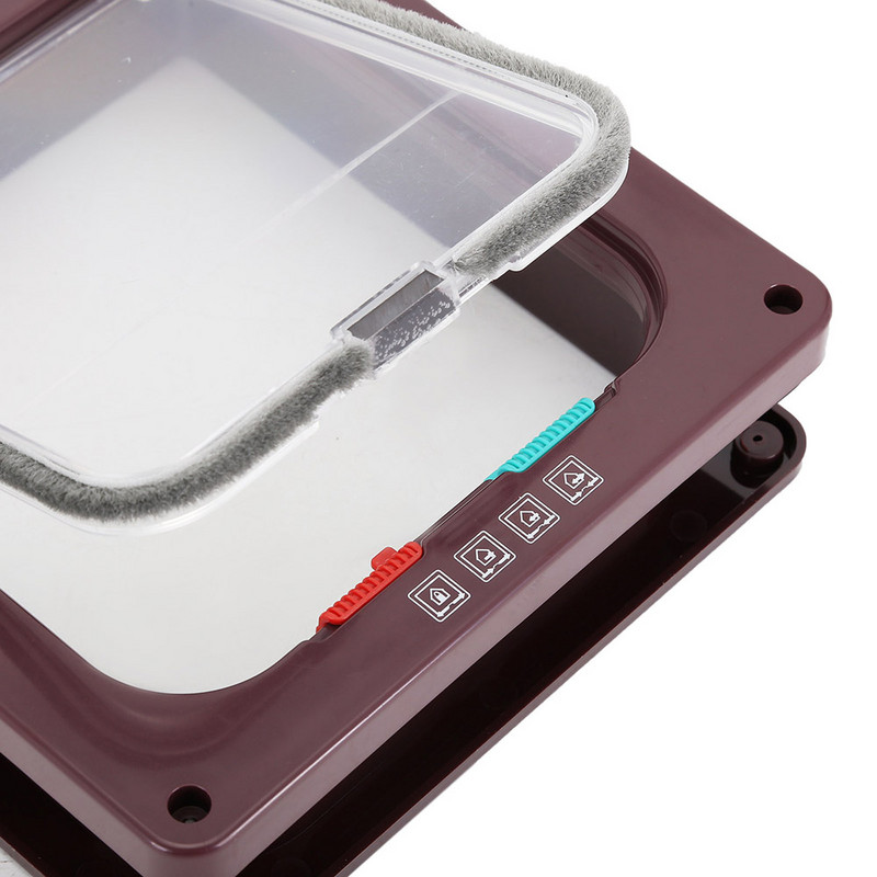 S/M/L 2 värvi kassi klappuks 4-suunalise lukuga turvaluukuks koera kassipojale Väikese lemmiklooma värava uksekomplekt kassi kutsika turvavärav