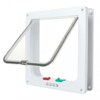 Preklopna vrata za pse i mačke s 4 smjerna sigurnosna brava. Preklopna vrata za pse, mačke, mačiće, ABS plastika, komplet vrata za male kućne ljubimce, vrata za pse, mačke, preklopna vrata