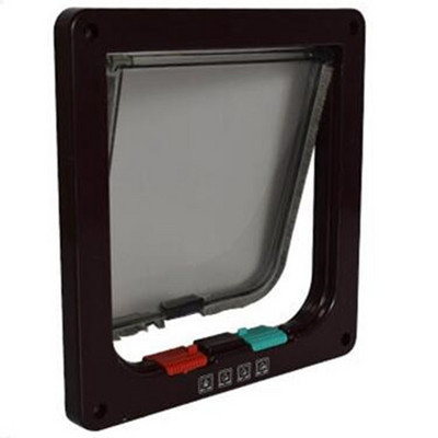 Mačka, Pas, Vrata s preklopom za mačke s bravom u 4 smjera, Sigurnosna preklopna vrata, ABS plastika, S/M/L, Životinja, mali kućni ljubimac, Mačka, Vrata za psa, Vrata za kućne ljubimce