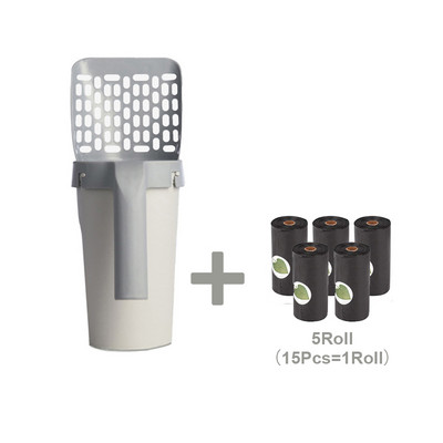 Liela ietilpība kaķu pakaišu lāpstiņai ar iebūvētu maisiņu Kaķu lāpsta Mājdzīvnieku tīrīšana Izkārnījumu maisiņš Kaķēnu tīrīšanas rīks Mājdzīvnieku piederumi