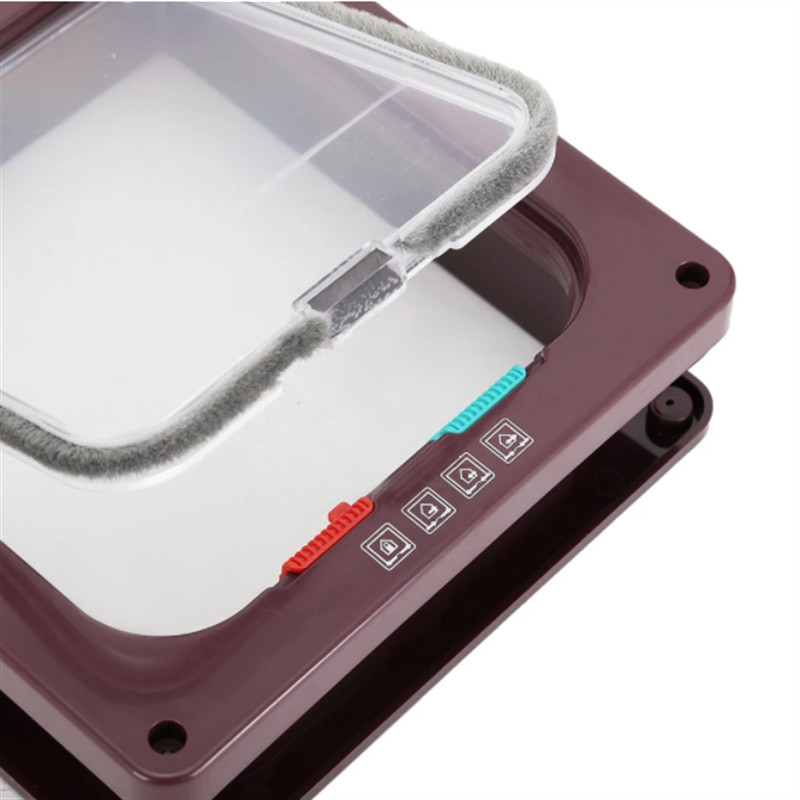 S/M/L 2 värvi kassi klappuks 4-suunalise lukuga turvaluukuks koerale kassipojale Väikese lemmiklooma värava uksekomplekt lemmiklooma turvavärav