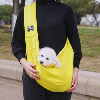 Dog Sling Carrier Мека Cat Carrier Преносима чанта за кучета Сгъваема регулируема Blet чанти за рамо за носене на котки Аксесоари за домашни любимци