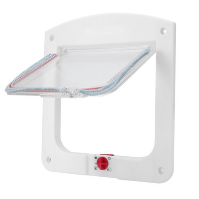 Vrata za mačke s 4 smjera zaključavanja za unutarnja vanjska vrata Vrata za kućne ljubimce otporna na vremenske uvjete za mačke i pse Prikladna za prozore i zidove