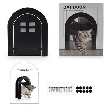 Pet Cat Dog Screen Dog Πόρτα Ελεύθερη Είσοδος Μαγνητική Πόρτα με Παράθυρο Αξεσουάρ για κατοικίδια Κατάλληλα για ξύλινη πόρτα