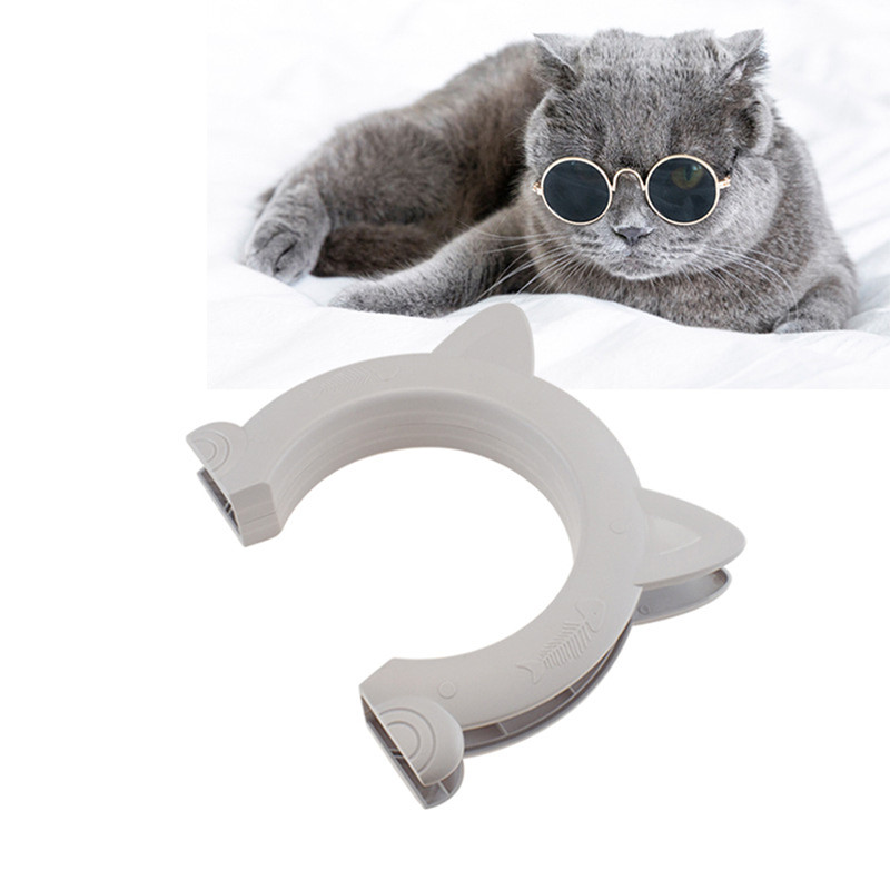 Kaķu suņu iekšdurvis Kaķa formas caurums Easy Pass slēptās pakaišu kastes durvis Vienkārša uzstādīšana bez atloka ABS plastmasas mājdzīvnieku vārti