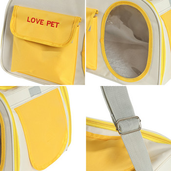 HOOPETSoft Pet Carriers Преносима дишаща сгъваема чанта Cat Dog Carrier Чанти за изходящи пътувания за домашни любимци Дамска чанта със заключваща се безопасност