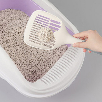 Лопатка за котешки тоалети Пластмасова издръжлива лопата за изпражнения за домашни любимци Практична лъжичка за изпражнения за домашни любимци Продукти за почистване на котешки пясък за котки