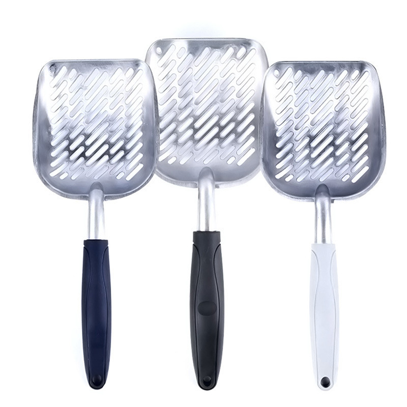 Lopatica za mačji pijesak Velika metalna lopatica za pijesak za Kitty Sifter s dubokom lopaticom i ergonomskom aluminijskom ručkom