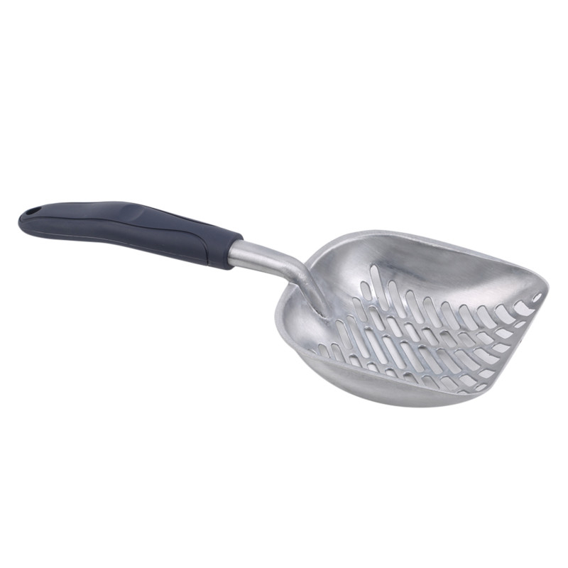 Lopatica za mačji pijesak Velika metalna lopatica za pijesak za Kitty Sifter s dubokom lopaticom i ergonomskom aluminijskom ručkom