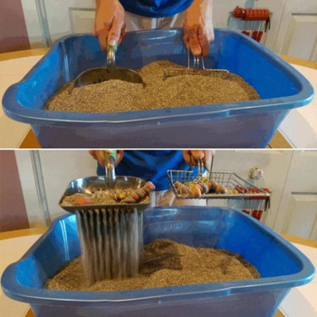 Ανθεκτικό εργαλείο καθαρισμού για σκύλους κατοικίδιων ζώων για γάτα από ανοξείδωτο χάλυβα Απορρίμματα για κουτάβια γατούλα Scoop Cozy Sand Scoop Poop Shovel Προϊόν για κατοικίδια Γάτα Sup