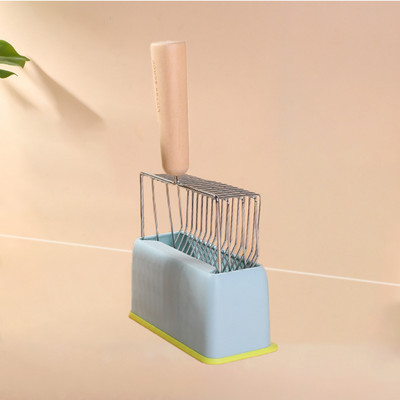 Izuzetno veliki set lopatica za mačji pijesak od nehrđajućeg čelika 17 cm s metalnom drvenom drškom za pohranu u boji Base Metal Pooper Scoopers Alat za čišćenje kućnih ljubimaca