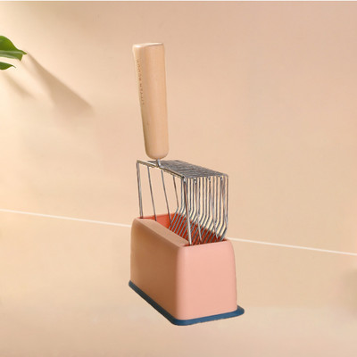 Izuzetno veliki set lopatica za mačji pijesak od nehrđajućeg čelika 17 cm s metalnom drvenom drškom za pohranu u boji Base Metal Pooper Scoopers Alat za čišćenje kućnih ljubimaca