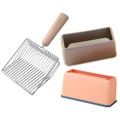 Fast Litter Scoop Sve metalne lopatice za kutije s pijeskom za mačke Sito Duboka lopata Jednobojni držač za kutiju s pijeskom