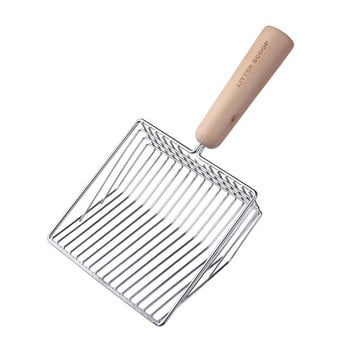 Fast Litter Scoop All Metal Scoops for Litter Boxes Sifter Deep Shovel Μονόχρωμη θήκη για κουτί απορριμμάτων