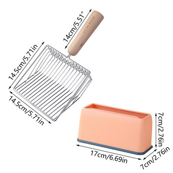 Fast Litter Scoop All Metal Scoops for Litter Boxes Sifter Deep Shovel Μονόχρωμη θήκη για κουτί απορριμμάτων