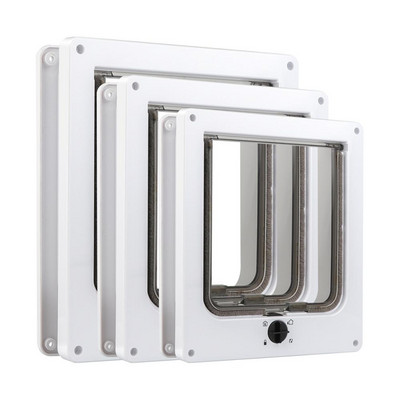 Preklopna vrata za mačke s 4 smjerna sigurnosna preklopna vrata za mačiće, pse, štence, Sigurnosna inteligentna kontrola, vrata za kućne ljubimce