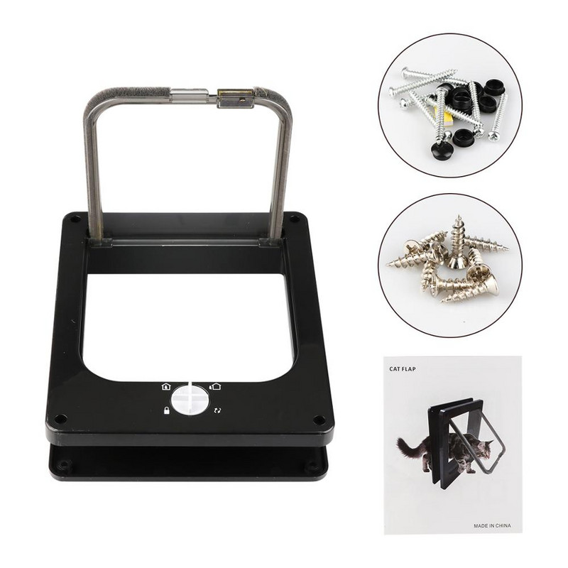 Preklopna vrata za mačke s 4 smjerna sigurnosna preklopna vrata za mačiće, pse, štence, Sigurnosna inteligentna kontrola, vrata za kućne ljubimce
