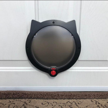Малка кръгла врата за котка Сигурна ABS 4 начина режими Домашни любимци Пластмасов прозорец Заключваща се Безопасна порта за кучета Вътрешна външна врата за куче