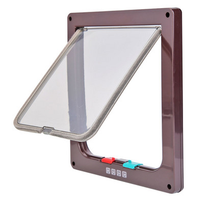 Vrata s preklopom za pse, mačke s 4 smjera sigurnosne brave, vrata s preklopom za pse, mačke, mačiće, ABS plastika, vrata za male kućne ljubimce, vrata za mačke, pse, preklopna vrata