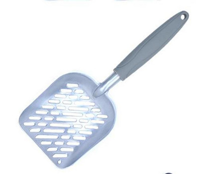 Kačių kraiko kaušelis Didelis metalinis kačių kraiko kaušelis kačiukui su giliu kastuvu ir ergonomiška rankena, pagaminta iš tvirto tvirto aliuminio