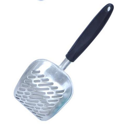 Kačių kraiko kaušelis Didelis metalinis kačių kraiko kaušelis kačiukui su giliu kastuvu ir ergonomiška rankena, pagaminta iš tvirto tvirto aliuminio