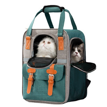 Преносима чанта за носене на домашни любимци Дишаща мрежеста раница за кучета Сгъваема чанта за носене на котки с голям капацитет Куче Пътуване на открито Стоки за домашни любимци