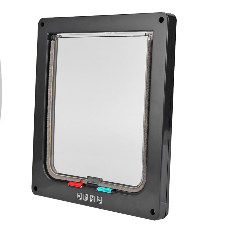 Pametna vrata za kućne ljubimce, zaključana u 4 smjera, sigurnosna preklopna vrata za pse, mačke, štene, kućne ljubimce, plastična vrata za pse, mačke, mačiće, ABS okvir vrata za kućne ljubimce