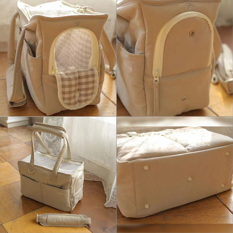 Go Out pārnēsājama maza mājdzīvnieka mugursoma plecu soma Elpojoša daudzfunkcionāla rokassomiņa Messenger kokvilnas lina kaķu un suņu universāls