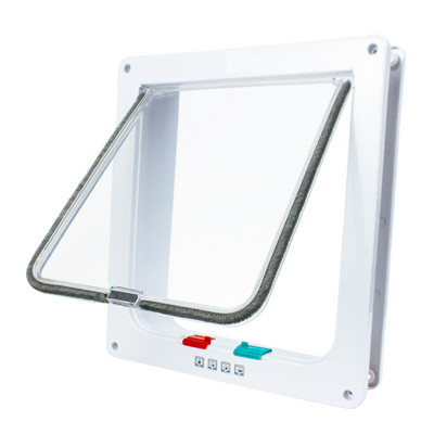 Vrata s preklopom za pse, mačke s 4 smjera sigurnosne brave, vrata s preklopom za pse, mačke, mačiće, ABS plastika, vrata za male kućne ljubimce, vrata za mačke, pse, preklopna vrata