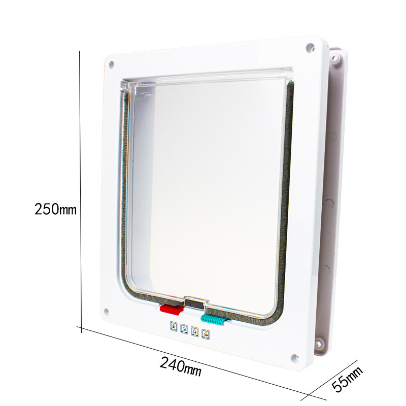 Vrata s preklopom za pse, mačke s 4 smjera sigurnosne brave, vrata s preklopom za pse, mačke, mačiće, ABS plastika, vrata za male kućne ljubimce, vrata za mačke, pse, preklopna vrata