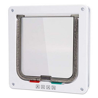 Vrata s preklopom za mačke s bravom u 4 smjera Sigurnosna vrata s preklopom za psa, mačku, mačiće, komplet vrata za male kućne ljubimce, vrata za mačke, pribor za kućne ljubimce