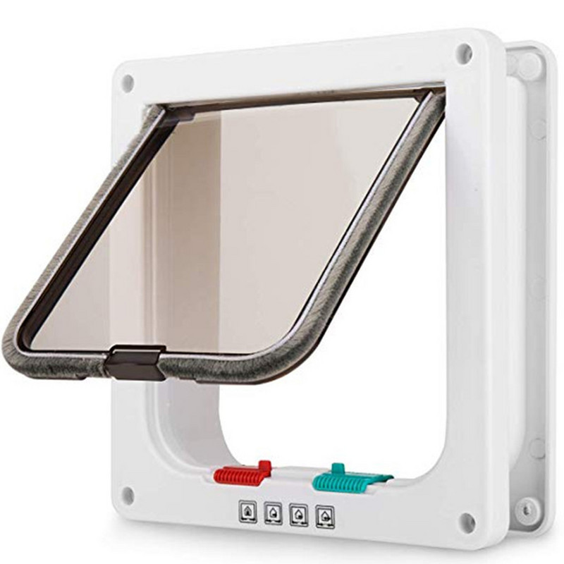 Vrata s preklopom za mačke s bravom u 4 smjera Sigurnosna vrata s preklopom za psa, mačku, mačiće, komplet vrata za male kućne ljubimce, vrata za mačke, pribor za kućne ljubimce