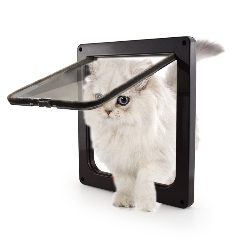 Vrata za kućne ljubimce Vrata za pse, mačke, vrata za mače, sigurnosna preklopna vrata, ABS plastika S/M/L, vrata za male životinje, mačka, vrata za pse, vrata za kućne ljubimce, koja se mogu zaključati u 4 smjera.