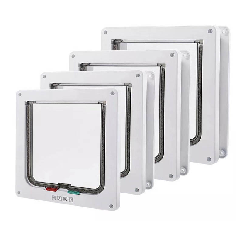 Vrata za kućne ljubimce Vrata za pse, mačke, vrata za mače, sigurnosna preklopna vrata, ABS plastika S/M/L, vrata za male životinje, mačka, vrata za pse, vrata za kućne ljubimce, koja se mogu zaključati u 4 smjera.