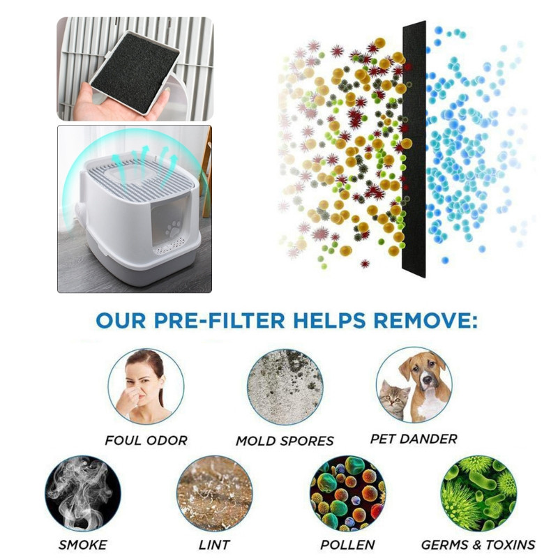 5 komada jednokratne dezodoracije, komposta, filtra s aktivnim ugljenom, pamuka za kutije za mačji pijesak, zamjena za čišćenje