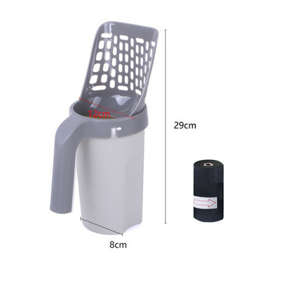 Liela ietilpība kaķu pakaišu lāpstiņai ar iebūvētu maisiņu Kaķu lāpsta Mājdzīvnieku tīrīšana Izkārnījumu maisiņš Kaķēnu tīrīšanas rīks Mājdzīvnieku piederumi